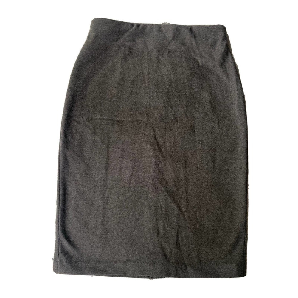 Philosophy Size 2 Pencil Skirt Back Grey Knit Zipper Hidden Elastic Waistband